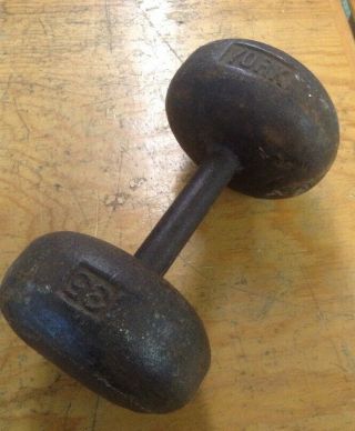 One York Barbell 35lb " Bun " Dumbbells Antique Strongman Bodybuilding Fitness