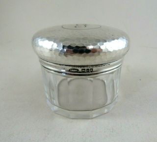 Antique Solid Silver - Dressing Table Jar - Hallmarked: - London 1913
