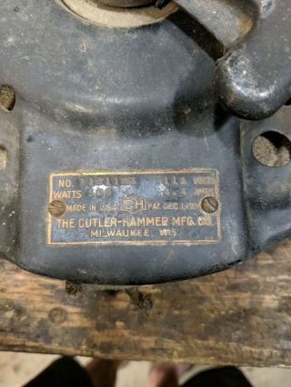 Old Antique CUTLER HAMMER 115V Rheostat no.  11311H3 4.  4 amp 500 watt USA MADE 2