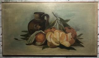 Antique Still Life Oil Painting On Canvas Of Oranges Orange Fruit