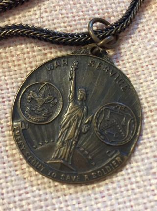Bsa Boy Scouts 1918 Wwi War Service Medal Fob Liberty Loan Campaign Us Treasury