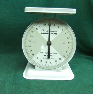 Vintage American Family Scale By Pounds And Ounces Adjustable 25 Lb