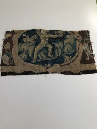 Great 13” X 26” 17th/18th Century Verdure Tapestry