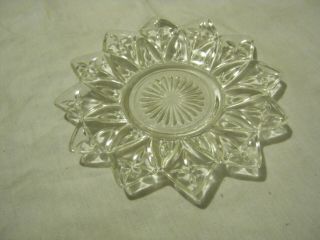 Clear Glass Flat Trinket Dish,  6 1/2 ",  12 Pointed Star (rs - 20)