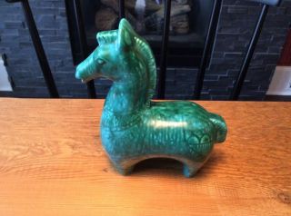 Mid Century Modern Turquoise Aldo Londi Bitossi Style Horse Figurine MLP Canada 2