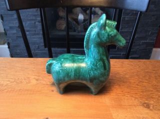 Mid Century Modern Turquoise Aldo Londi Bitossi Style Horse Figurine MLP Canada 4