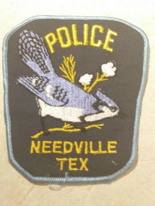 Texas State Needville Police Department Police Shoulder Patch - Big Bluebird