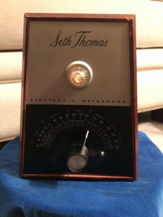 Vintage Seth Thomas Electronic Metronome Usa E962 - 000 Electric Light Up Pulse