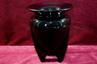 Vintage Antique Black Art Deco Atomic Rocket Vase Glass Ex