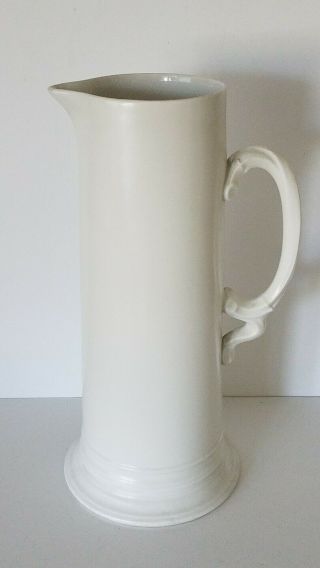 Antique J.  P.  L Limoges White Tall Porcelain Tankard Pitcher Vase