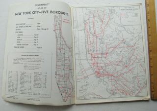 Colorprint Atlas Of York City Five Boroughs 1445 Rapid Transit System 50s 2