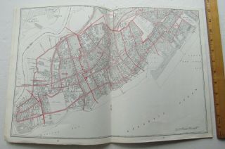 Colorprint Atlas Of York City Five Boroughs 1445 Rapid Transit System 50s 3
