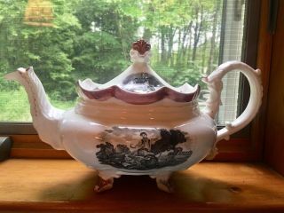 Staffordshire Sunderland Luster Antique Teapot 1830 - 1840