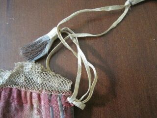 antique sampler Bridal bag needlework ceremonial marriage 18th or 19th c sewing 7