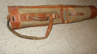 Antique Golf Collectible Burke Golf Company Canvas & Leather Golf Bag