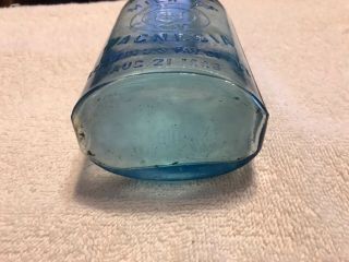 Antique Phillip ' s Milk of Magnesia Bottle - Light Blue - August 21,  1906 5