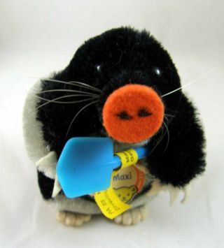 Adorable Old Steiff Maxi Mole With All Id,  Button,  Chest Tag,  Flag -