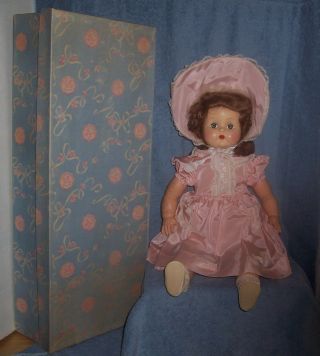 Sweet 21 " Antique Vintage Mama Baby Doll Jolly Toys Tagged Dress & Box