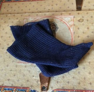 Antique German Cotton Netted Navy Blue Doll Socks