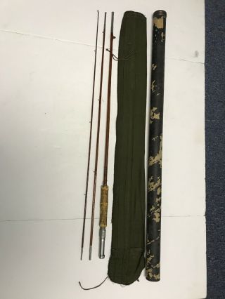 Vintage Montague Rapidan Tonkin Bamboo Fly Rod 3pc 8 1/2 Ft,  Canvas/tube