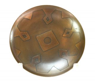 Arts & Crafts,  Roycroft,  Mission Era Handmade Copper Bowl,  Geometric Design
