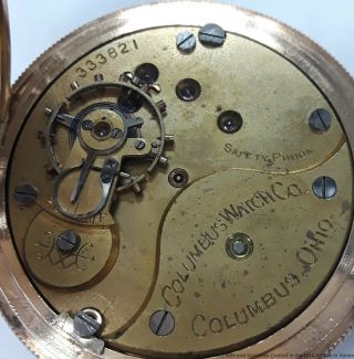 Antique Large Columbus Watch Company Pocket Watch 8