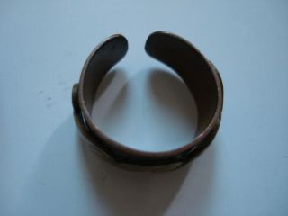 Lovely Unique Gift Antique 1880 ' s Solid Copper Brass Band Ring Size5 - 6 5