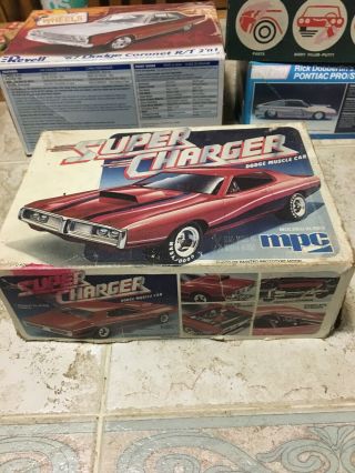 Vintage Mpc Charger “partial Build” Model Car Kit 1/25