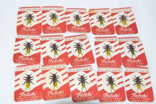 Fetchi Vintage Fishing Lures Set 15 Br Mayfly Nymph 526 Card 1950 - 60 