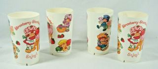 Vintage 1980’s Strawberry Shortcake Enjoy Plastic Deka Tumbler Cups - Set Of 4