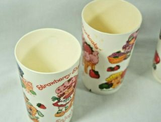 Vintage 1980’s Strawberry Shortcake Enjoy Plastic Deka tumbler cups - set of 4 3