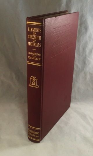 Antique Book Engineering Elements Of Strength Of Materials Timoshenko 1940