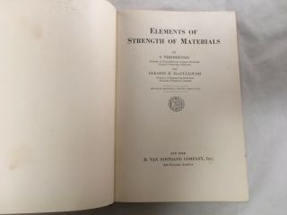 ANTIQUE BOOK ENGINEERING ELEMENTS OF STRENGTH OF MATERIALS TIMOSHENKO 1940 3