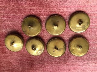 WOW 7 Large Antique French Intricate BRASS OVERLAY MOTHER OF PEARL BUTTONS 5