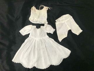 Vintage Antique White Doll Dress With Undies For Antique Doll