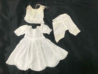 Vintage Antique White Doll Dress with undies for Antique Doll 5