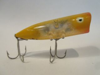 Vintage Heddon Chugger Spook Silverfish Yellow Scale Tough Color