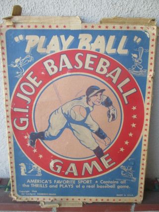 Vintage Antique All - Star 1946 " Play Ball " G.  I.  Joe Baseball Board Game Gi