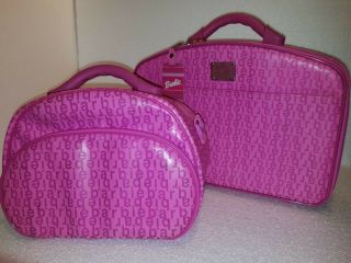 2001 Barbie Mattel Pink Set Suitcase Vacation Retro Travel Luggage Vintage Kids