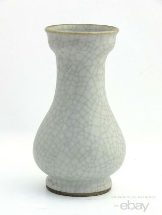 Antique Chinese Porcelain Ge - Type Glaze Vase Ming - Style Qing Dynasty Or Later