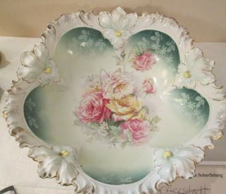Antique Rs Prussia Handpainted 10 1/2 " Bowl