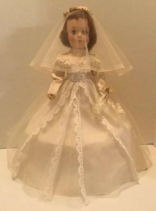 Vintage Nancy Ann Style Show Doll 19 Inch Gorgeous Bride Doll