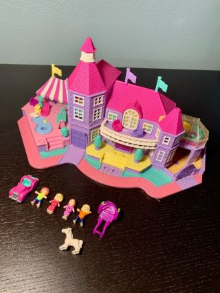 Vintage 1994 Polly Pocket Light - Up Magical Mansion Playset W/4 Flags
