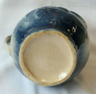 Antique Blue & White Stoneware Milk Cream Pitcher 6 3/4 