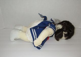 My Child doll vintage Mattel 1985 brown hair turquoise blue eyes sailor dress 7