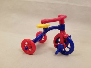 Vintage Renwal 7 Blue Yellow Red Plastic Miniature Toy Tricycle