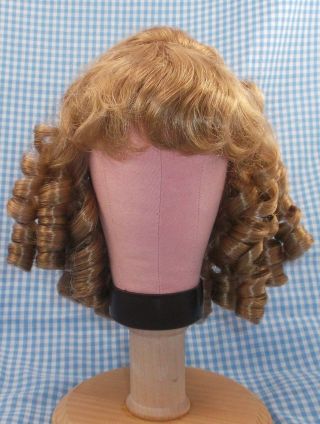 Vintage Dkblonde Curly With Bangs Doll Wig Size 11 Tallinas In Package