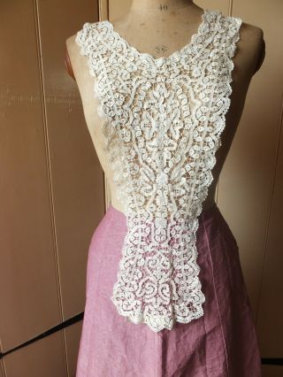 Antique Victorian Tape Lace Plastron [dress Front] In