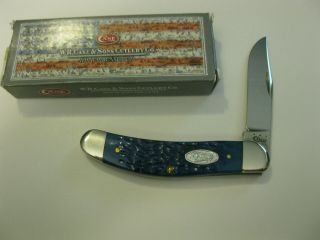 Case Xx Usa Tony Bose Sowbelly Knife Tb6139 Ss Pacific Blue Bone H.  Made In Usa