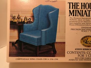 Vintage Dollhouse House of Miniatures Wing Chair Kit 40016 - Opened 9 2